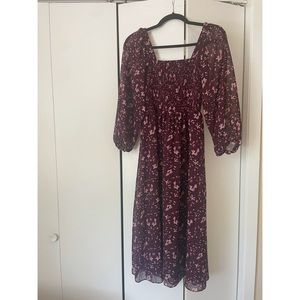 Long Sleeve Madewell Purple/Red Dress